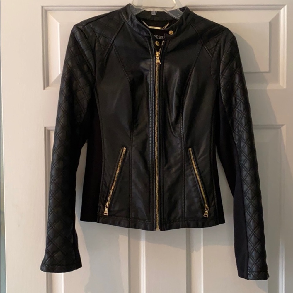 Black leather jacket